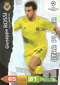 Giuseppe Rossi Villarreal 2011/12 Panini Adrenalyn XL CL Star Player #265